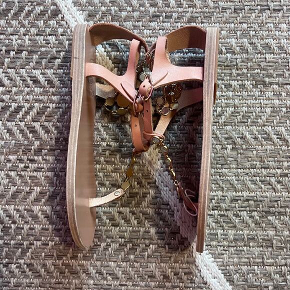 Ancient Greek Sandal Chain thong Sandal Sz 37/US 7 - Picture 2 of 5